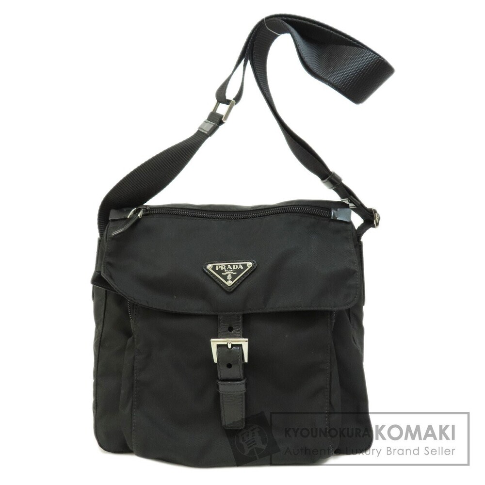 Prada Logo Crossbody Messenger Bag Black